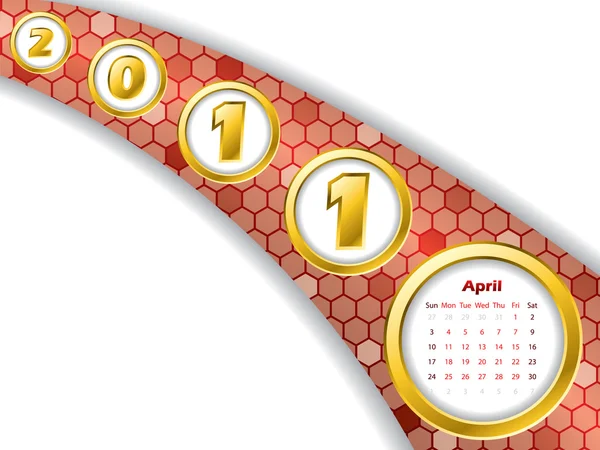 Calendario delle strisce di aprile 2011 — Vettoriale Stock