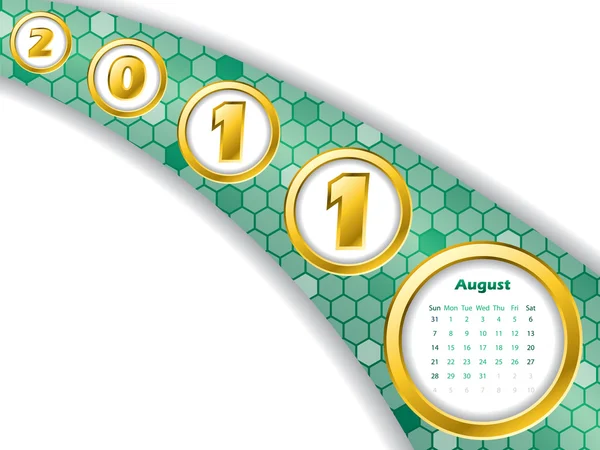 2011 augustus stripe kalender — Stockvector