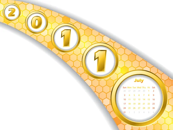 2011 juli stripe kalender — Stockvector