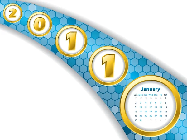 2011 január csík naptár — Stock Vector