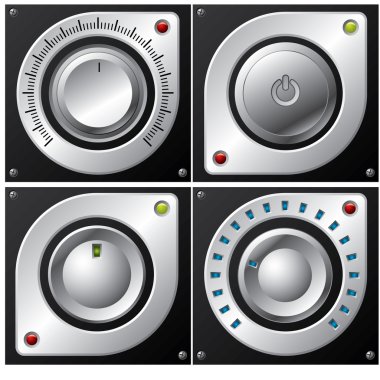 Volume, amplifier and button design clipart