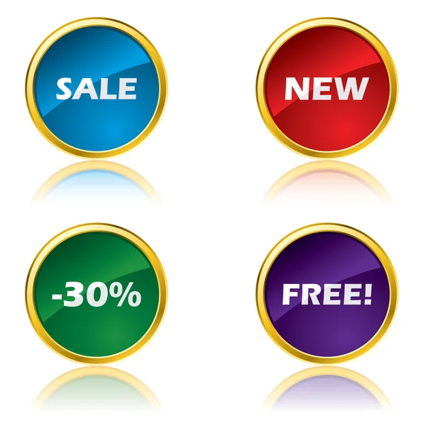 Glossy advertising buttons — Stock Vector