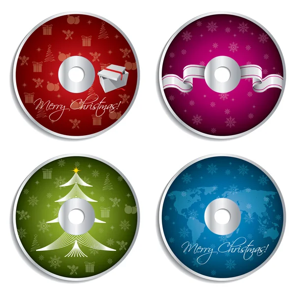 Natal cd conjunto de design —  Vetores de Stock
