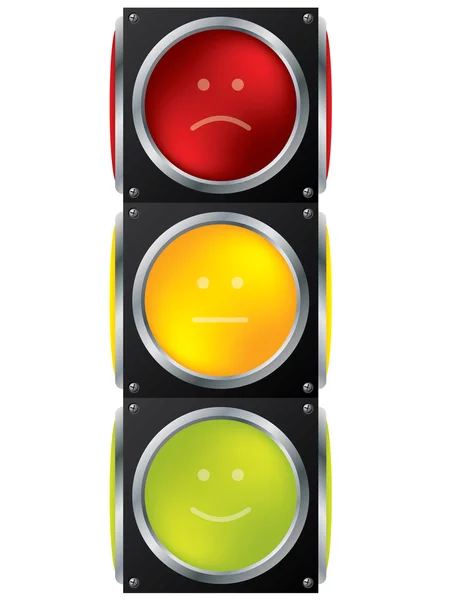 Smiley trafik lambası tasarımı — Stok Vektör