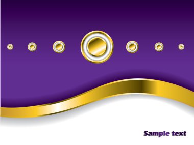 Stylish background with golden wave and buttons clipart