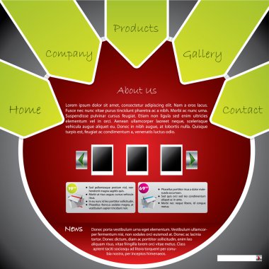 Labeled web template design clipart