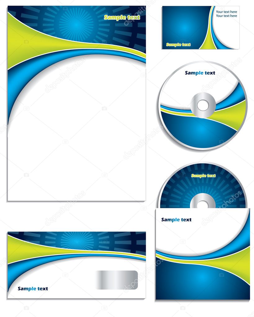 Wave design business vector set