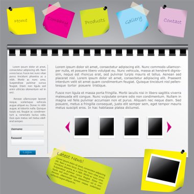 Notes website template clipart