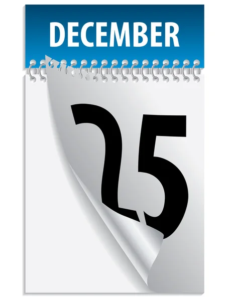 Tearing down december calendar — Stock Vector