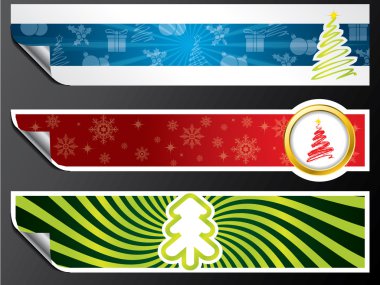 Various christmas banner set clipart