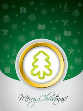 Green christmas greeting card clipart