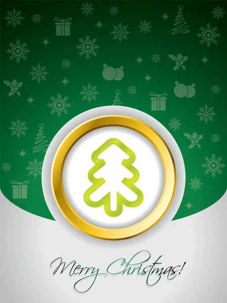 Tarjeta de felicitación de Navidad verde — Archivo Imágenes Vectoriales