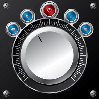 Volume control design with led buttons clipart