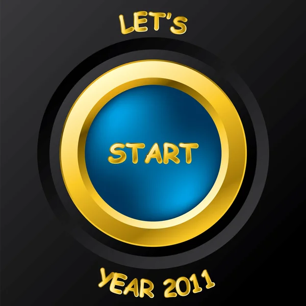2011 Start Button Golden Ring — Stock Vector