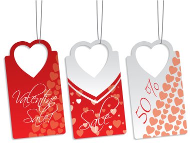 Heart shape label set clipart