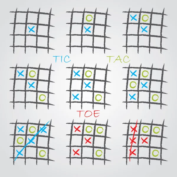 Spela Tic Tac Toe Bakgrund — Stock vektor