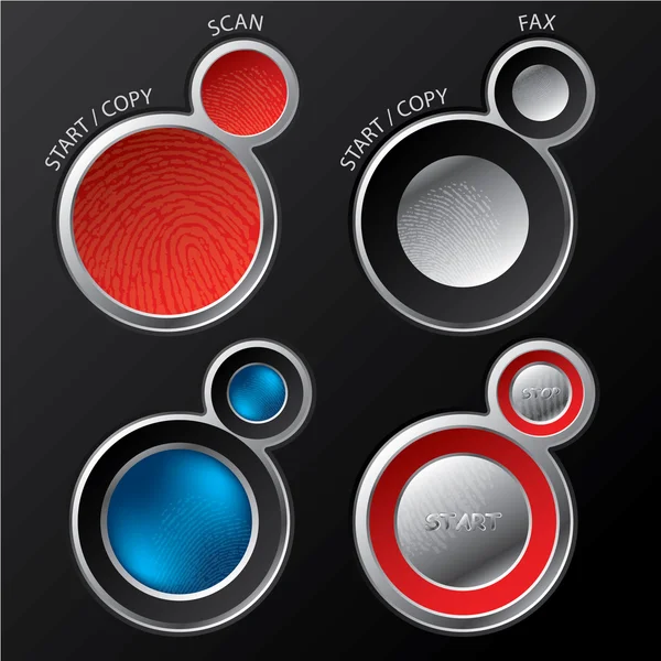 Set de boutons pour scanners / copieurs — Image vectorielle