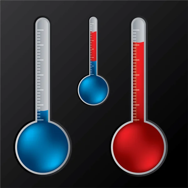 Thermometers Different Temperatures — Stock Vector