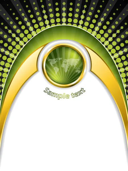 Brochure vert et or design — Image vectorielle