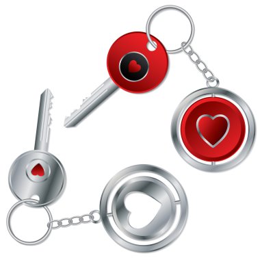 Valentine keyholder design clipart