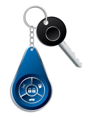 Car key with wireless blue remote clipart