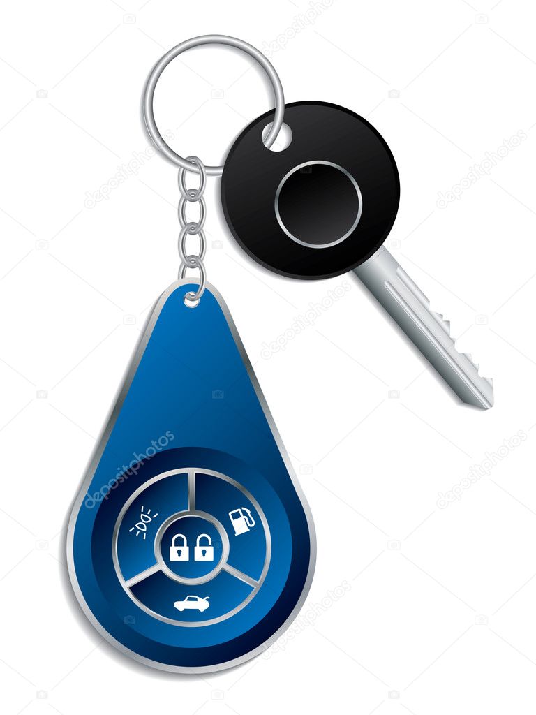 Car key with wireless blue remote