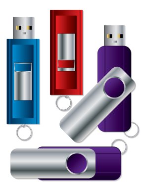 Various usb stick design set clipart