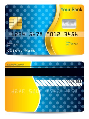 serin mavi ve turuncu kredi kartı