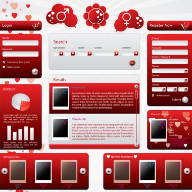 Dating website template for valentine's day clipart