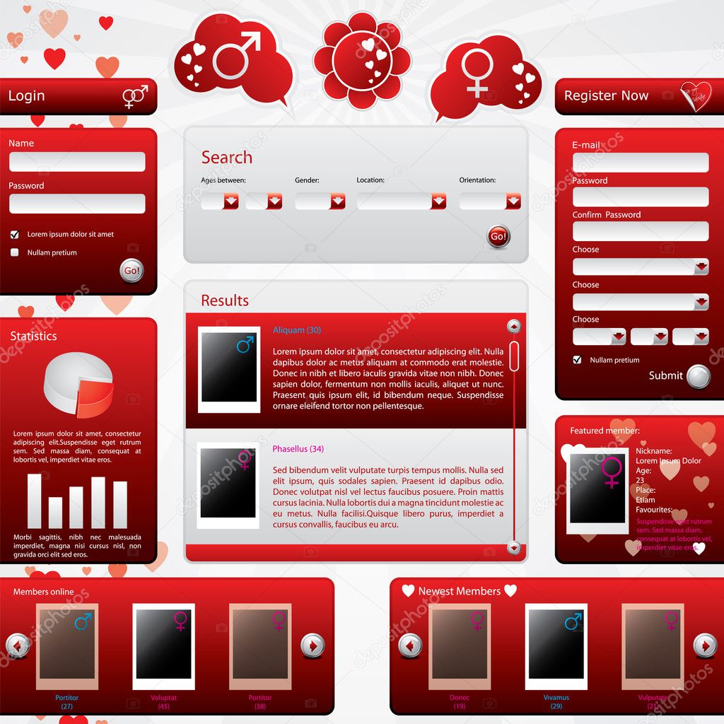 Dating website template for valentine's day