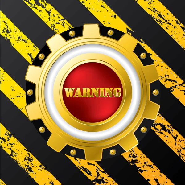 Industrial warning button design — Stock Vector