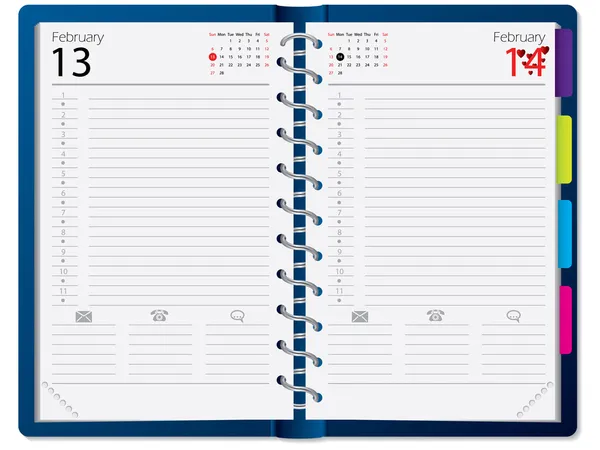 Notebook Design Med Kalender — Stock vektor