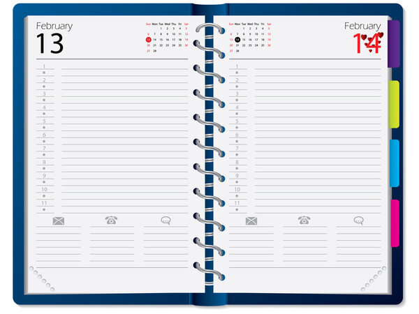 Дизайн ноутбука с календарем
