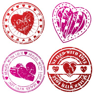 Love stamp designs for love letters clipart