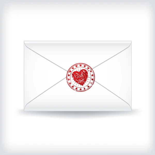 Briefmarke versiegelt Liebesbrief — Stockvektor