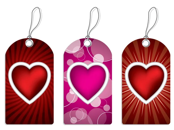 Label design set with hearts — Stock Vector