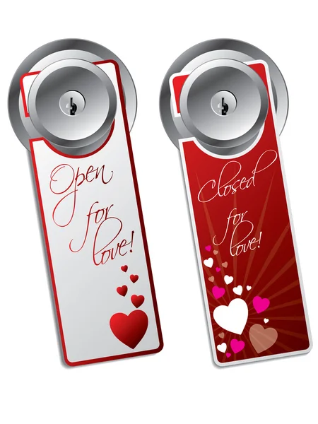 Valentine dag deur hangers — Stockvector
