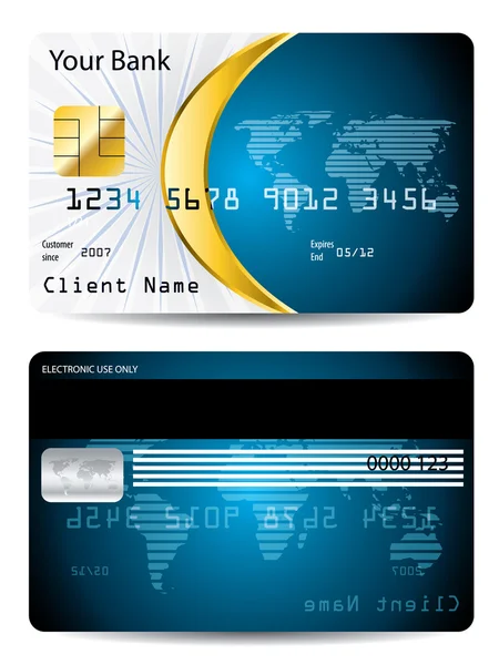 Credit card design with golden shape — Stock Vector
