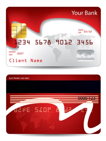 Waving world credit card design — Stock Vector