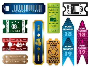 Vector ticket set clipart