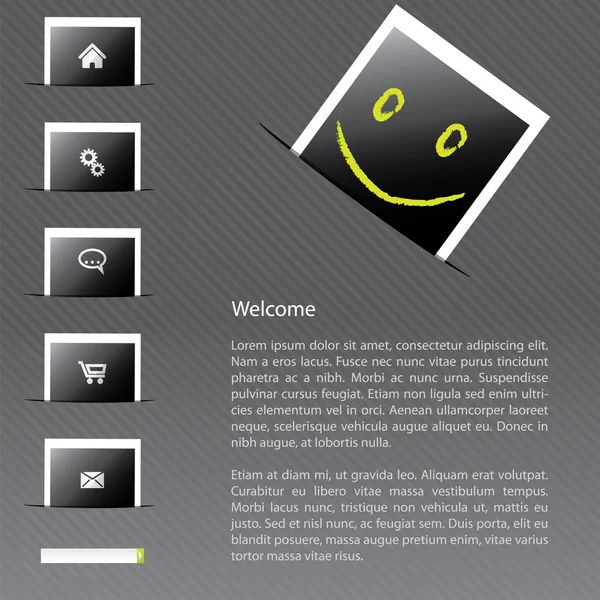Modèle de site Web pour la publicité photo — Image vectorielle