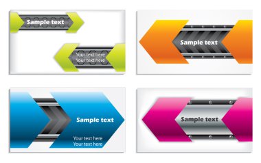 Colorful technology business card set clipart