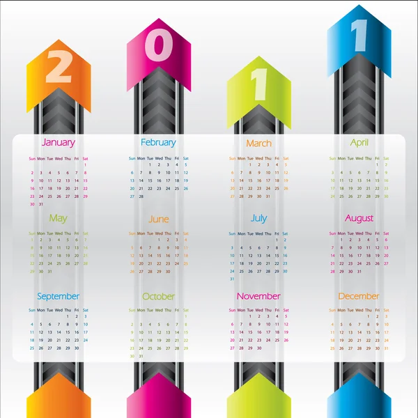 Technology calendar for 2011 — Stock Vector