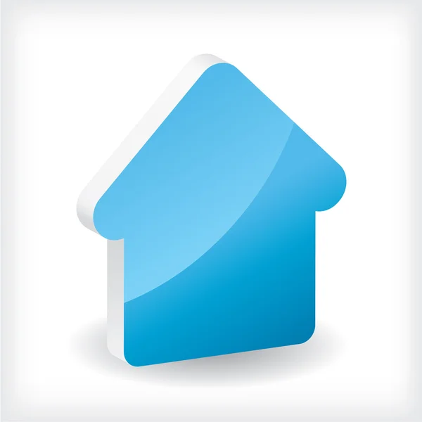 3D ev simgesini mavi — Stok Vektör