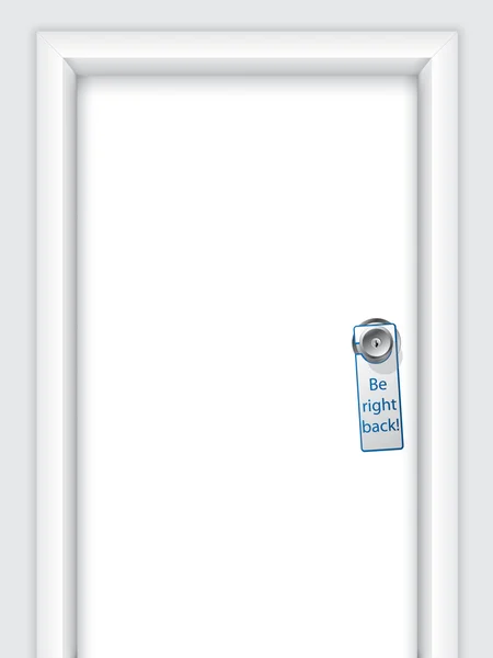 Étiquette avec message sur le bouton de porte — Image vectorielle