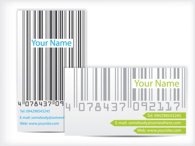 Bar code business card design clipart