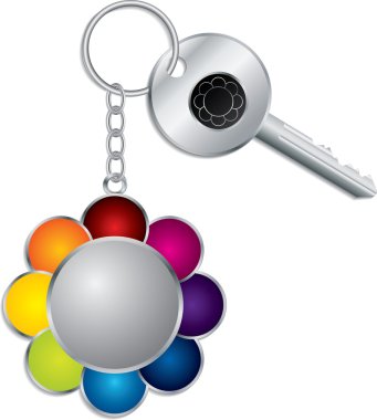 Flower keyholder with key clipart