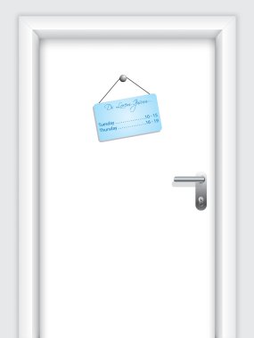 Door with timetable label clipart