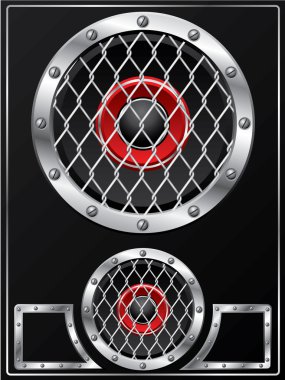 Speaker with grid design clipart