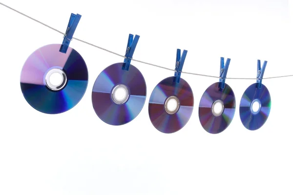 CD sušení na laně — Stock fotografie